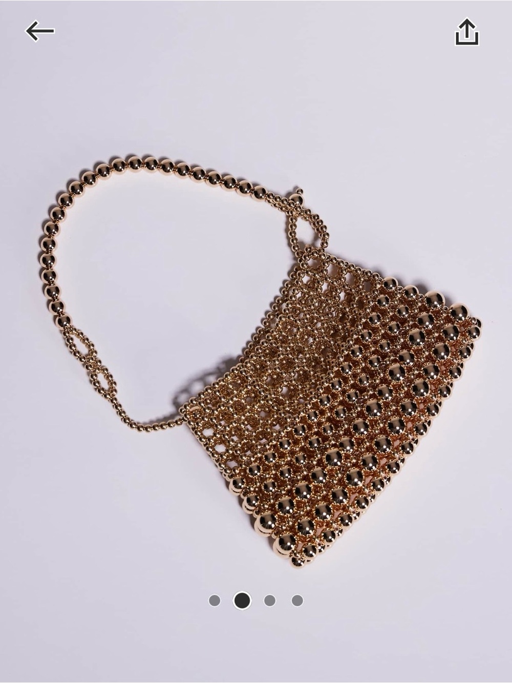 NWOT- ASOS- Gold Beaded Evening Shoulder Bag - Elegant Women's Handbag - Picture 2 of 4